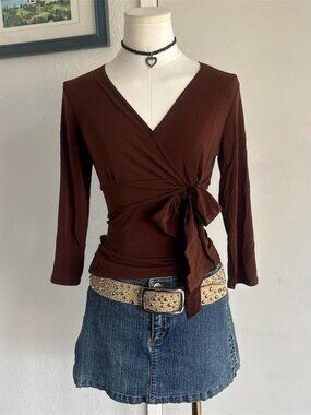 MCM Women's Brown and Burgundy Blouse